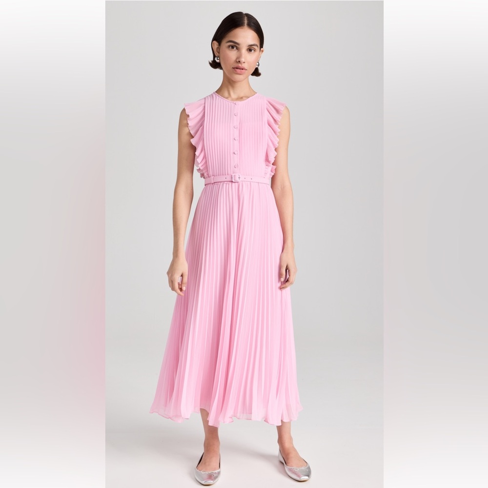 NWT Self Portrait pink chiffon midi dress size 0